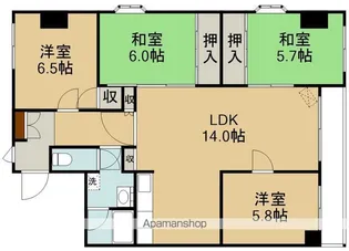 グロリアハイツ若松【4階】の間取り